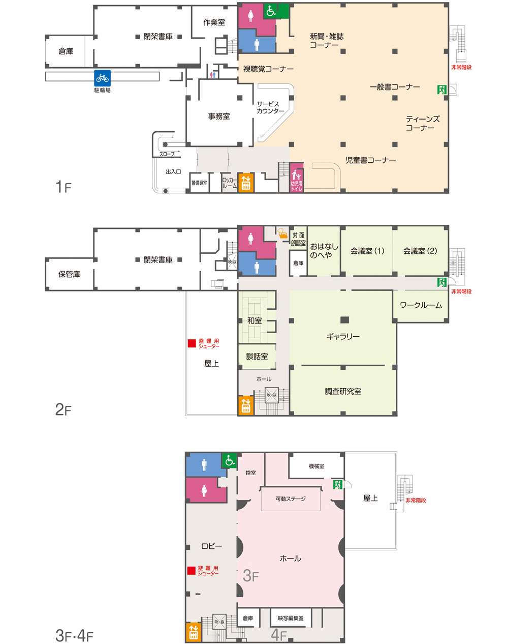 五泉市立図書館館内図